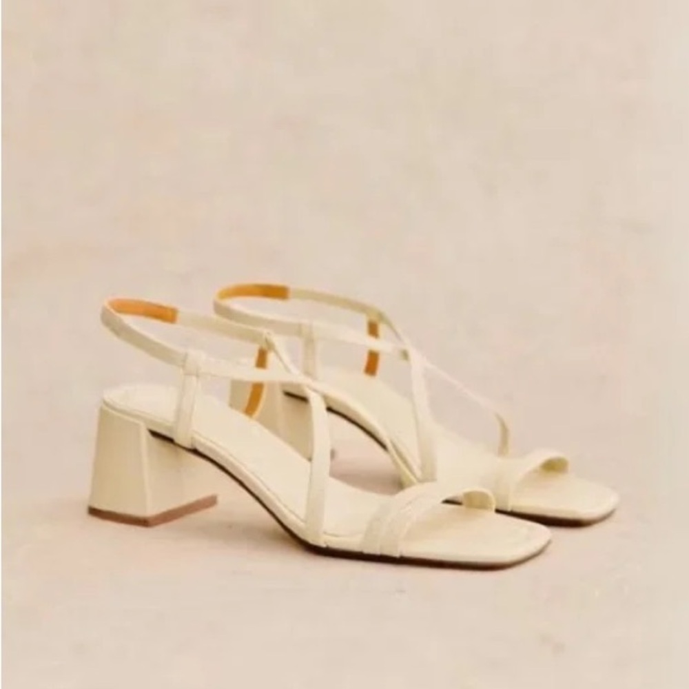 Sezane Pernille Sandals Smooth Ecru - Size 8